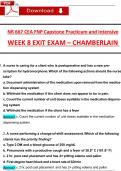 NR 667 Chamberlain CEA Week 8 Exit Exam (Latest 2025 / 2026): Most Comprehensive Qs & Ans - to Pass the Exam, 100% Verified