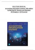 Solution manual for accounting information systems 16th edition  by Marshall B. Romney and Steinbart  All Chapters 1-24 Covered 