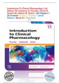 Introduction To Clinical Pharmacology 11th Edition; By Constance G Visovsky| All Chapters 1-23 Covered| Original| Verified| Latest Edition| Rated A+| Test Bank