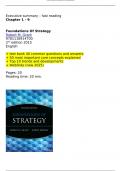 Executive summary Foundations Of Strategy Robert M. Grant - Chapter 1 - 9 + test bank (40) + core concepts (50) + weblinks / 9781118914700 