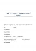 Stat 225 Exam 2 Verified Answers (2025)!!