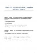 STAT 225 Study Guide With Complete Solutions (2025)!!