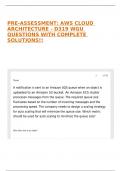 PRE-ASSESSMENT: AWS CLOUD ARCHITECTURE - D319 WGU QUESTIONS WITH COMPLETE SOLUTIONS!!