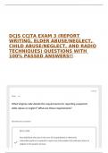 DCJS CCJTA EXAM 3 (REPORT WRITING, ELDER ABUSE/NEGLECT, CHILD ABUSE/NEGLECT, AND RADIO TECHNIQUES) QUESTIONS WITH 100% PASSED ANSWERS!!