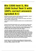 Bio 1500 test 5, Bio 1500 Schul Test 5 with 100- correct answers (graded A+).