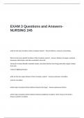 EXAM 3 Questions and Answers- NURSING 245