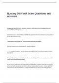 Nursing 245 Final Exam Questions and Answers