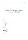 CHEM 2321 Acid Pka Verified Answers (2025)!!