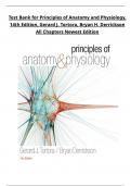 Test Bank for Principles of Anatomy and Physiology, 14th Edition, Gerard J. Tortora, Bryan H. Derrickson All Chapters Complete Newest Edition Update