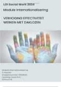 LOI Social Work Eindopdracht Module Internationalisering 2024 - Dakloosheid aanpak Nederlandse methode - geslaagd cijfer 9!