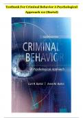 Test bank For Criminal Behavior A Psychological Approach 11e (Bartol)