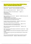 Maryville University Pharmacology NURS615 Pharm Exam 3 - Questions With Expert Answers