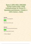 Exam 3: NSG 3850 / NSG3850 (Latest Update 2025 / 2026) Pathophysiology for Nurses II | Questions and Answers | Grade A | 100% Correct – Galen