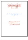 Solution Manual For A First Course in Differential Equations with Modeling Applications, 12th Edition Dennis G. Zill