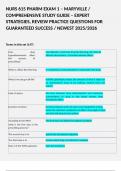 NURS 615 PHARM EXAM 1 – MARYVILLE / COMPREHENSIVE STUDY GUIDE – EXPERT STRATEGIES, REVIEW PRACTICE QUESTIONS FOR GUARANTEED SUCCESS / NEWEST 2025/2026  Terms in this set (147) How does hypoalbuminemia affect the process of prescribing?	Low albumin = more 