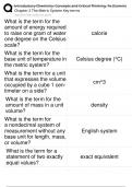 Introductory Chemistry: Concepts and Critical Thinking, 7e (Corwin) Chapter 2 The Metric System Key terms