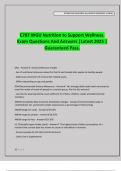 C787 WGU Nutrition to Support Wellness. Exam Questions And Answers |Latest 2025 | Guaranteed Pass.