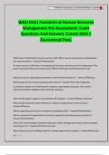 WGU D351 Functions of Human Resource Management Pre-Assessment. Exam Questions And Answers |Latest 2025 | Guaranteed Pass