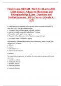 Final Exam: NUR631 / NUR 631 (Latest 2025 / 2026 Update) Advanced Physiology and Pathophysiology Exam | Questions and Verified Answers | 100% Correct | Grade A - GCU