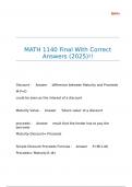 MATH 1140 Final With Correct Answers (2025)!!