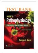 Test Bank for Porth's Pathophysiology: Concepts of Altered Health States 10th Edition by Tommie L. Norris (Author), Rupa Lalchandani (Editor) (All chapters covered) (Multiple choice Questions with answers, Complete Guide) (Graded A+)