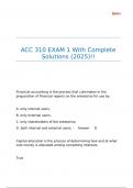 ACC 310 EXAM 1 With Complete Solutions (2025)!!