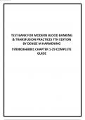 TEST BANK FOR MODERN BLOOD BANKING  & TRANSFUSION PRACTICES 7TH EDITION  BY DENISE M HARMENING 9780803668881 CHAPTER 1-29 COMPLETE  GUIDE