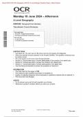 Actual 2024 OCR GCE Geography H481/03: Geographical debates A Level Merged Question Paper + Mark Scheme + Resource Booklet