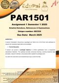 PAR1501 Assignment 1 (COMPLETE ANSWERS) Semester 1 2025 (602324) - DUE March 2025