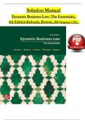 Solution manual for dynamic business law the essentials 6th Edition Kubasek, Browne.