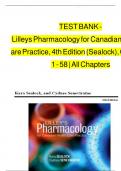 Test Bank - Lilleys Pharmacology for Canadian Health Care Practice, 4th Edition (Sealock, 2021), Chapter 1 only. affordable and updated weekly