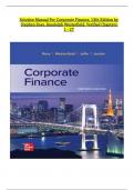 Solution Manual For Corporate Finance, 13th Edition by Stephen Ross, Randolph Westerfield, Verified Chapters 1 - 27, Complete Newest Version