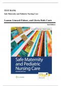 Test Bank - Safe Maternity and Pediatric Nursing Care, 2nd Edition (Linnard-Palmer, 2021), Chapter 1-38 | All Chapters