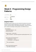 Week 6 - Programming Design Patterns