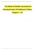 Test Bank for Health Assessment for Nursing Practice 7th Edition by Wilson Chapter 1 - 24