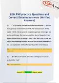 LEIK FNP practice Questions and Correct Detailed Answers (Verified  Answers)