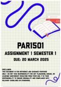 PAR1501 Assignment 1 Semester 1 | Due 20 March 2025