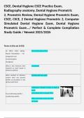 CSCE DENTAL HYGIENE BOARD REVIEW / STUDY GUIDE EXAM NEWEST ACTUAL QUESTIONS AND ANSWERS (A+ GUIDE SOLUTION)