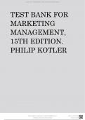 TEST BANK FOR MARKETING MANAGEMENT, 15TH EDITION. PHILIP KOTLER.