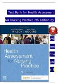 TEST BANK For Health Assessment for Nursing Practice, 7th Edition by Wilson, Verified Chapters 1 - 24, Complete Newest Version