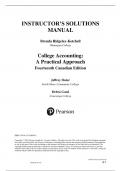 Instructor's Solution Manual for College Accounting: A Practical Approach, 14th Canadian Edition by Jeffrey Slater, Brian Zwicker & Debra Good , ISBN: 9780135222416 |All Chapters Verified| Guide A+