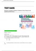 TEST BANK FOR ISE Financial Accounting for Managers Paperback – March 8, 2022 by Wayne M. Thomas, David Spiceland &  Mark W. Nelson |ISBN: 9781265094492| Guide A+