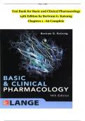 Test Bank for Basic and Clinical Pharmacology  14th Edition by Bertram G. Katzung   Chapters 1 - 66 Complete 