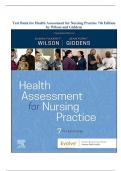 Test Bank for Health Assessment for Nursing Practice 7th Edition by Wilson and Giddens