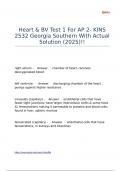 Heart & BV Test 1 For AP 2- KINS 2532 Georgia Southern With Actual Solution (2025)!!