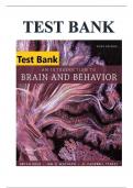 An Introduction to Brain and Behavior 6th Edition by Bryan Kolb, Ian Q. Whishaw, G. Campbell Teskey, ||ISBN 9781319107376.Chapter 1-16 Complete Guide, TEST BANK.