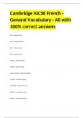 Cambridge IGCSE French - General Vocabulary - All with 100- correct answers.