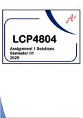 LCP4804 - ASSIGNMENT 1 SOLUTIONS & QUESTIONS (SEMESTER 01 - 2025) DUE 18 MARCH 2025