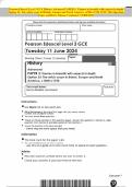 2024 Pearson Edexcel Level 3 GCE History Advanced PAPER 3: Themes in breadth with aspects in depth Option 33: The witch craze in Britain, Europe and North America, c1580–c1750 JUNE Question Paper and Mark Scheme MERGED