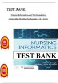 Test Bank For Nursing Informatics And The Foundation of Knowledge 5th Edition By Mcgonigle, ( C h 1 To 26 ) Update ( pdf file )